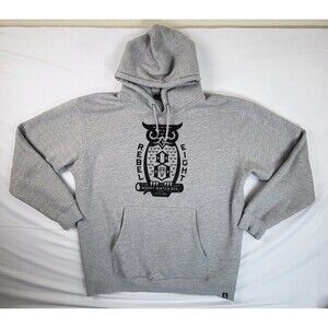 Rebel 8 Eight Men’s Hoodie Gray Night Watch Division Graphic Pullover Size XL